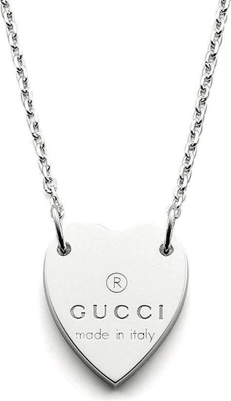 sterling silver gucci necklace|gucci trademark heart silver necklace.